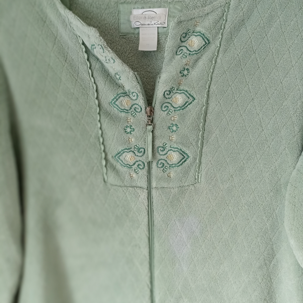 Alfred Dunner Green Embroidered Robe - Picture 2 of 4
